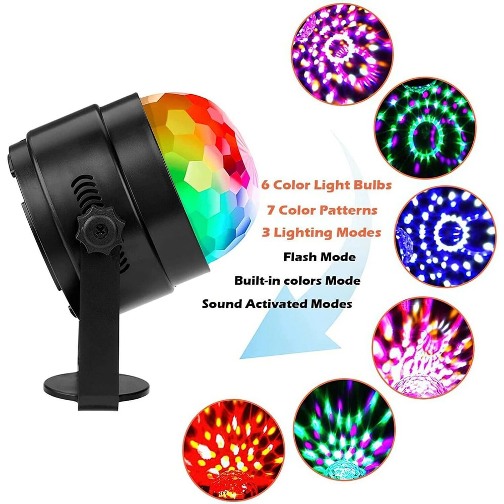 Strobe LED DJ Ball Disco Party Lights Sound Activated Bulb Colorful Dance Lamp Decor For Parties An 5