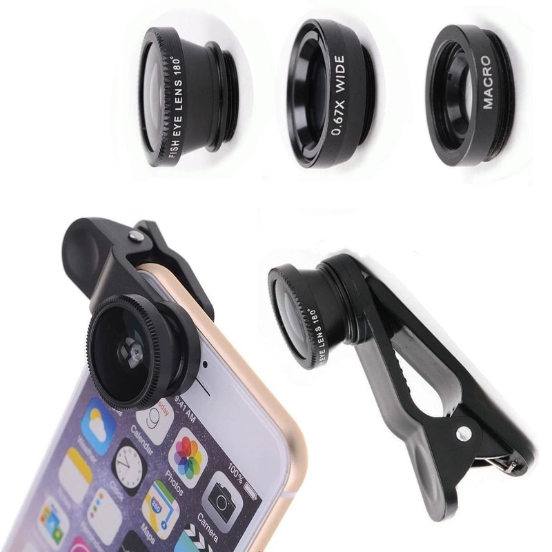 3 In1 Lens Kit Fish Eye Wide Angle Macro Telephoto Lens Camera Accessory For IPhone 1