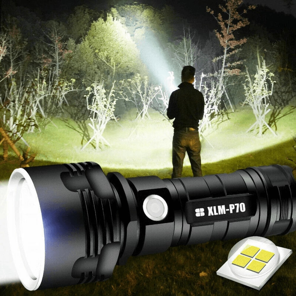 Super LED CORE Tactical Torch USB Superbright Flashlight For Outdoor Adventures Waterproof 0