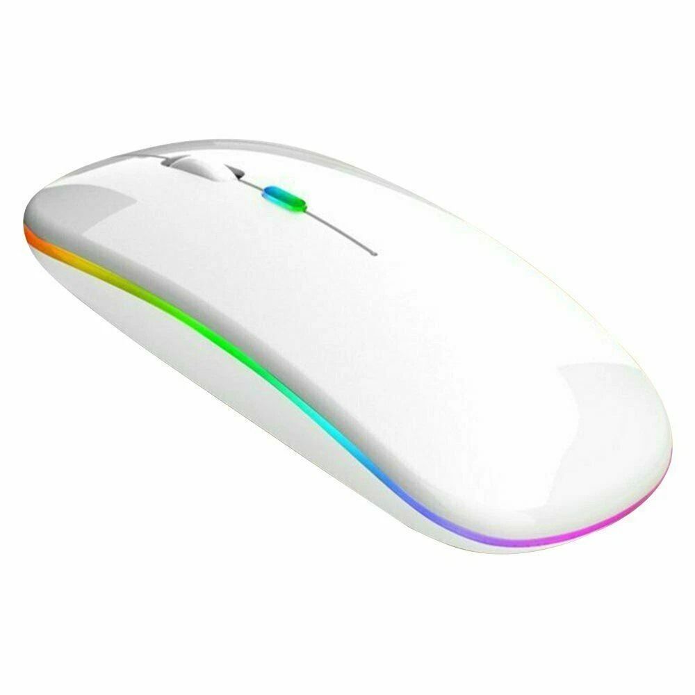 Cordless Mice For PC Laptop Wireless Optical Mouse USB Rechargeable RGB 7