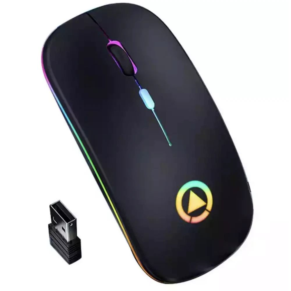 Cordless Mice For PC Laptop Wireless Optical Mouse USB Rechargeable RGB 6