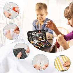 complete home travel sewing kit, thread threader, needle, tape measure, scissor, thimble for quick fixes