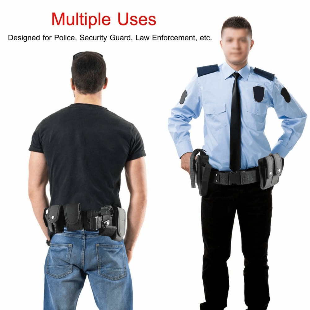 Police Security Guard Duty Belt Black Tactical Nylon Kit Utility Kit System With Pouch 5