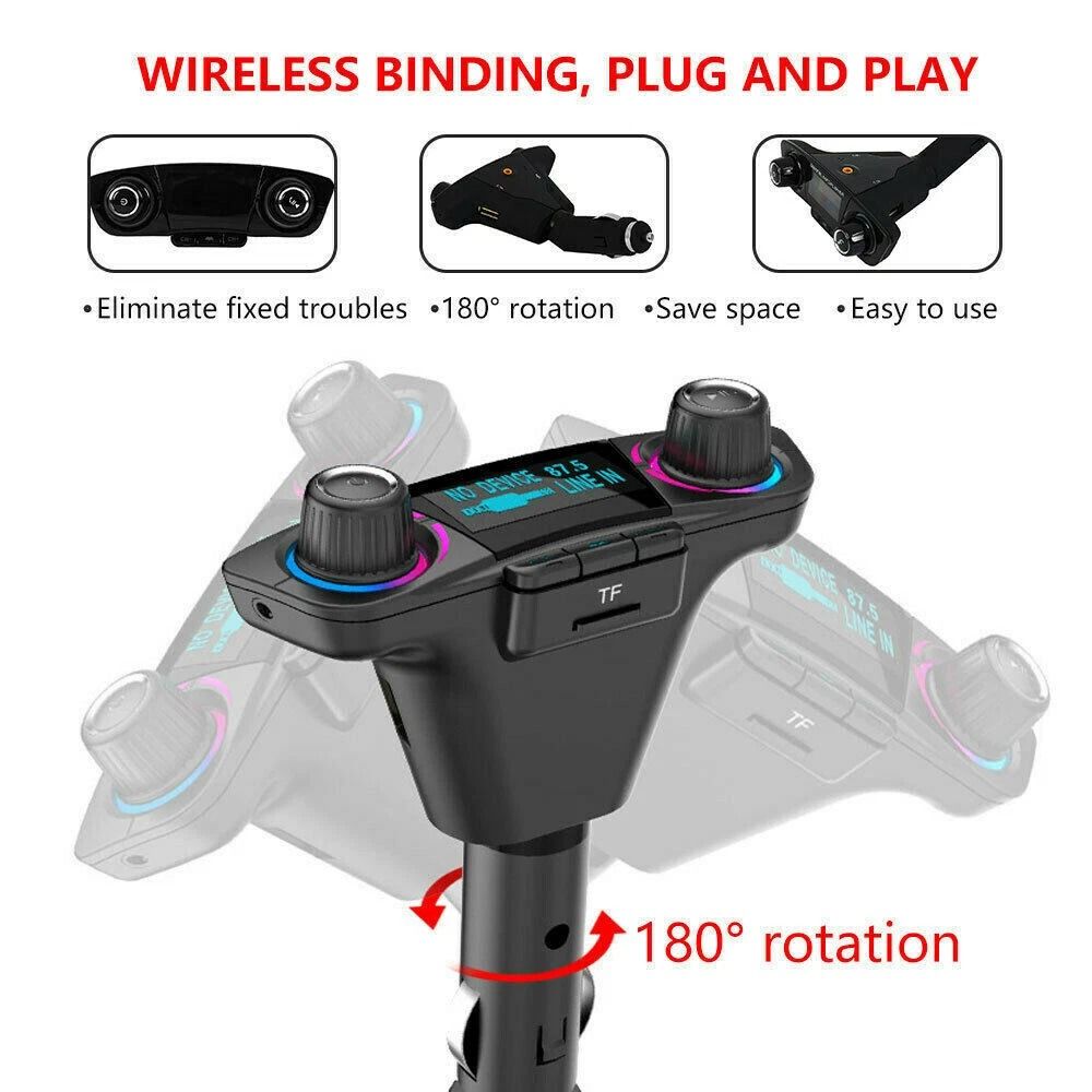 Bluetooth Car FM Transmitter Hands Free Radio Adapter MP3 Player USB Charger Kit For Auto Use 1