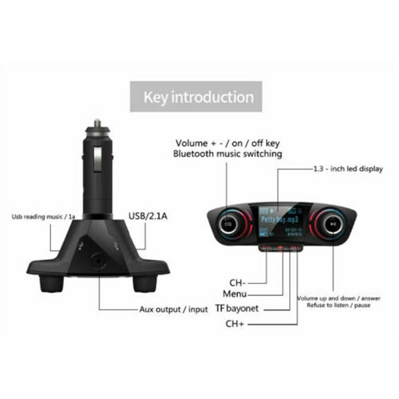 Bluetooth Car FM Transmitter Hands Free Radio Adapter MP3 Player USB Charger Kit For Auto Use 2