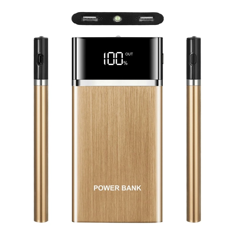 Ultra Thin Superslim Portable Power Bank LCD LED Dual USB Battery Backup Charger Perfect For Fast C 11