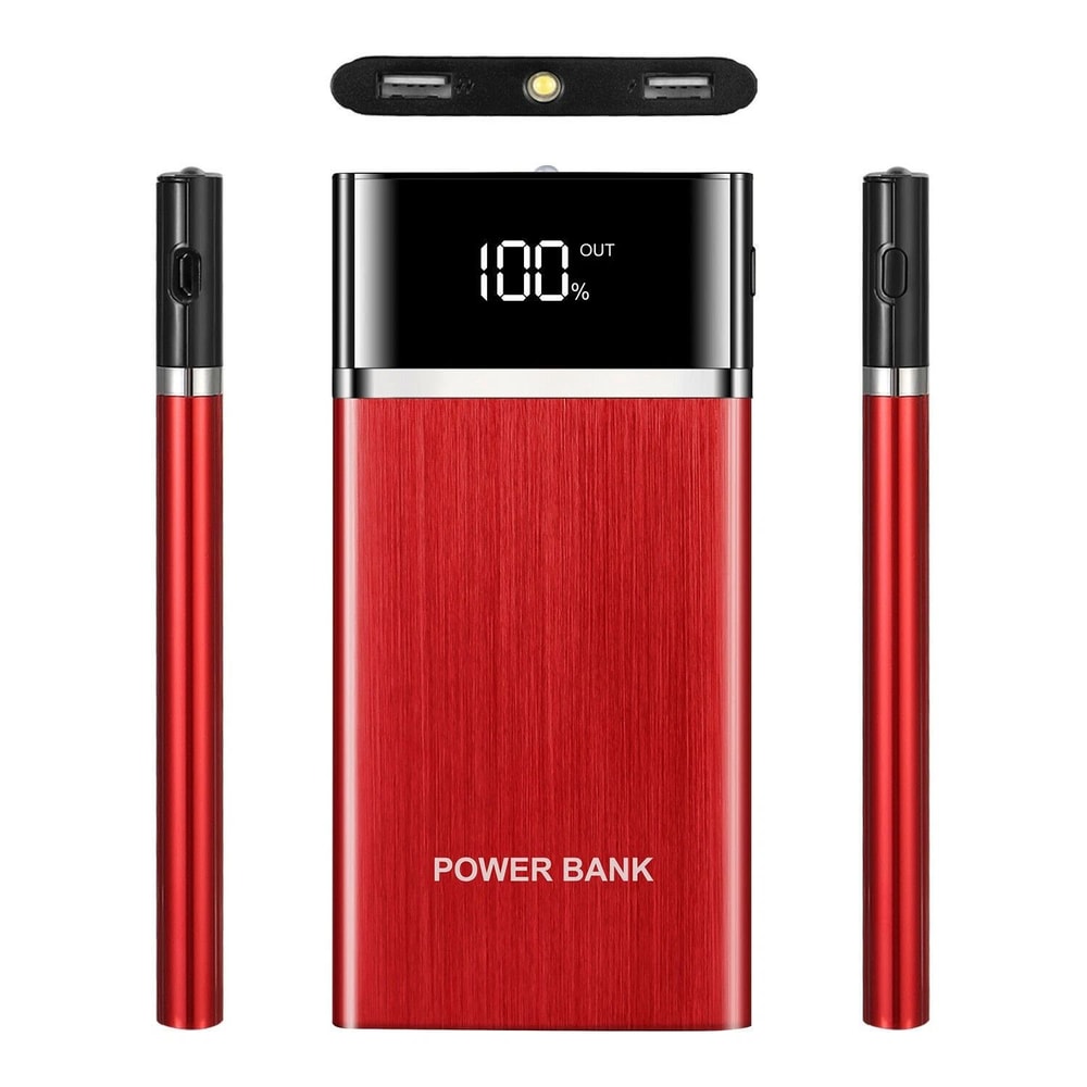 Ultra Thin Superslim Portable Power Bank LCD LED Dual USB Battery Backup Charger Perfect For Fast C 10