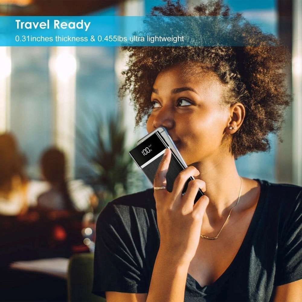 Ultra Thin Superslim Portable Power Bank LCD LED Dual USB Battery Backup Charger Perfect For Fast C 5