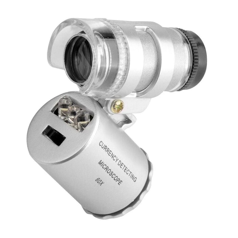 Foldable Jewelers Eye Loupe Magnifier With Bright LED Light Illuminated In Stylish Gold 1