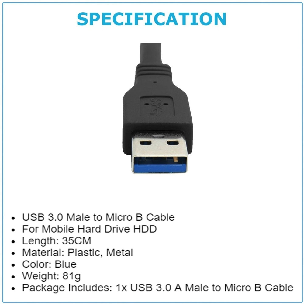 USB Cable Cord For Seagate Backup Plus Slim Portable External Hard Drive HDD HighSpeed Charging Cab 1