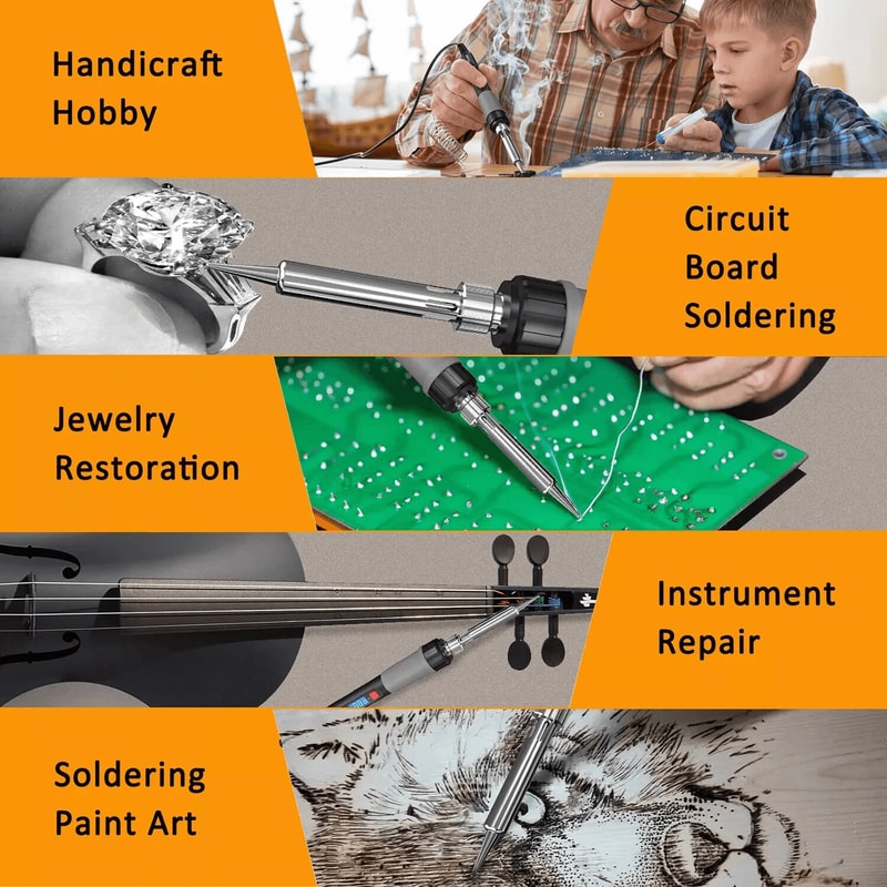 Adjustable Digital Electric Soldering Iron Kit Welding Tool Solder Gun Ideal For DIY And Repairs 7