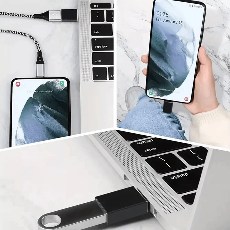 OTG Type C Android Phone Adapter USBC Male To USB A Female Converter For Fast Data Transfer 0