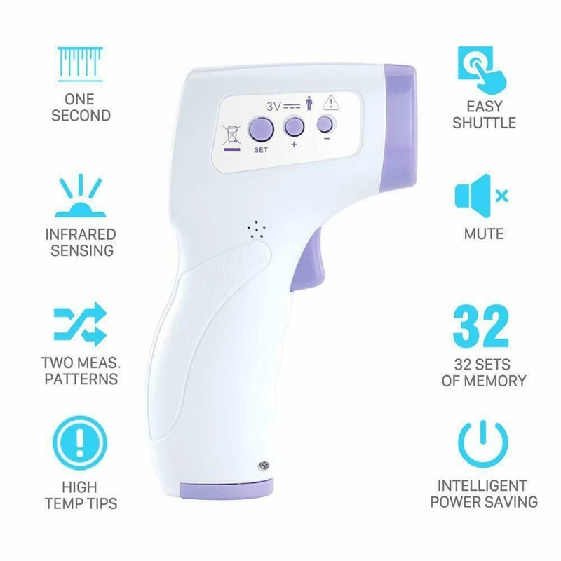 Noncontact Forehead Baby Temperature Gun Large LCD Digital Infrared Thermometer Instant Readings Fo 1