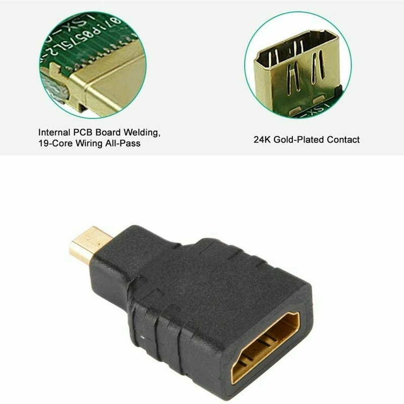 HDMI Type A Female To Micro HDMI Type D Male Plated Adapter Converter Connector For Seamless Device 1