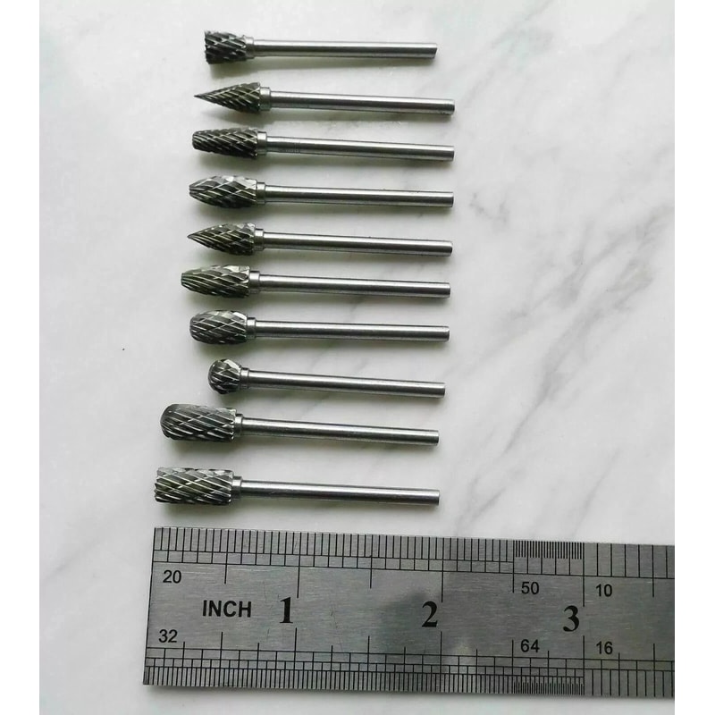 Tungsten Carbide Burr Bit Cutting Carving Burr Dremel Rotary Shank 3
