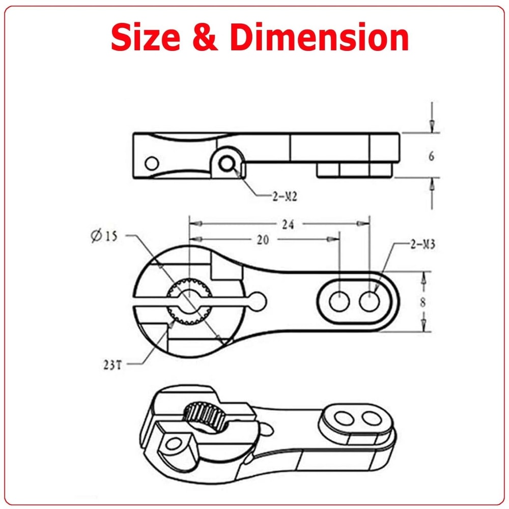 POWER HD Multi Color 23T Servo Horn HighQuality RC Servo Accessory Compatible With Motors 6
