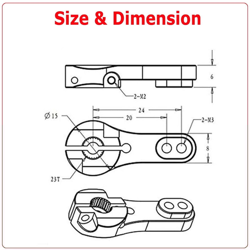 POWER HD Multi Color 23T Servo Horn HighQuality RC Servo Accessory Compatible With Motors 6