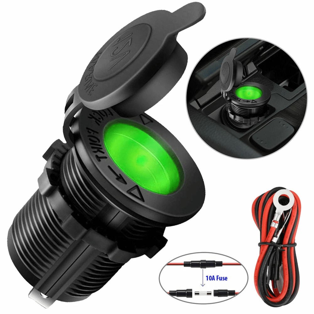 Motorcycle Boat 12V Waterproof Car Socket Cigarette Lighter Power Plug Outlet For Reliable Charging 12