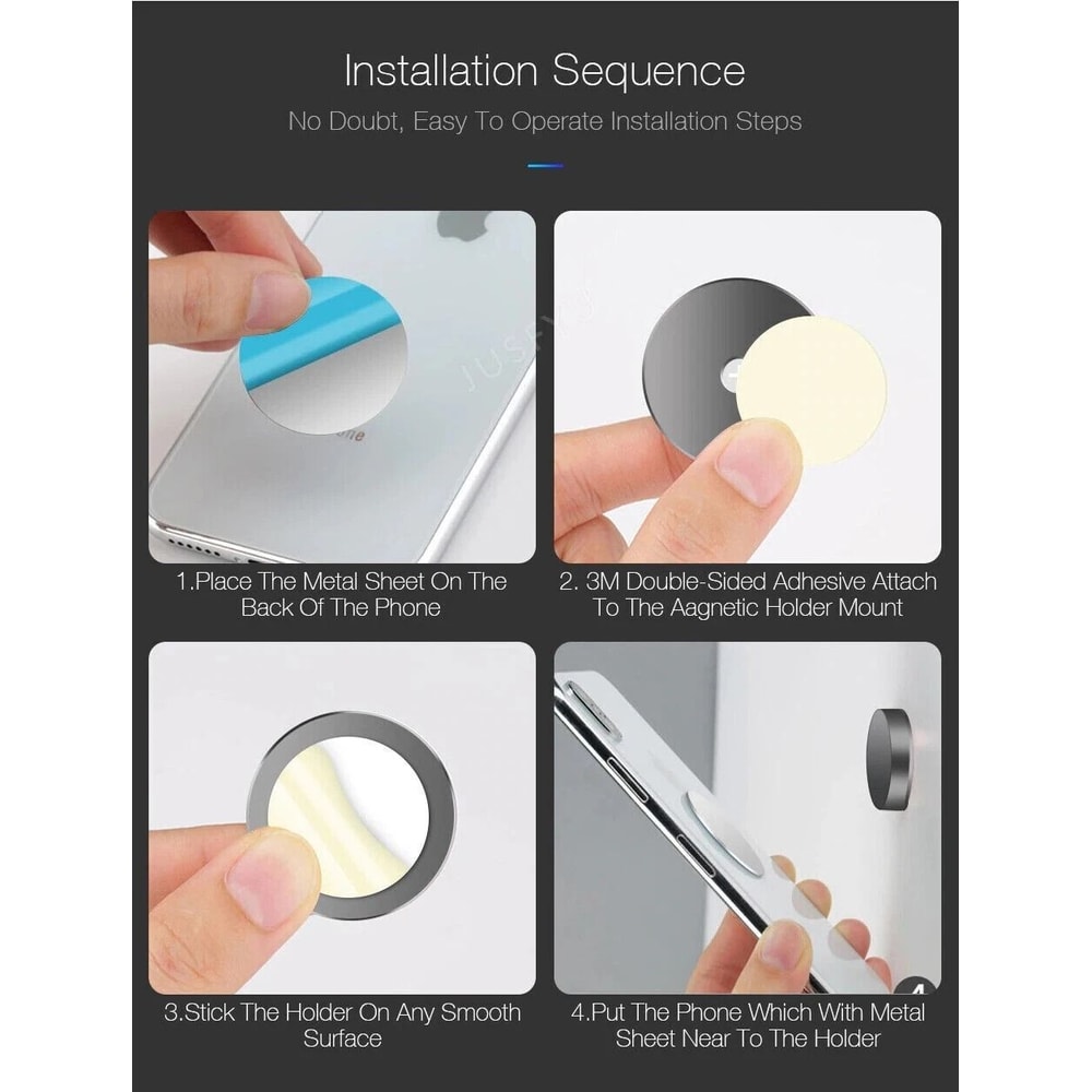 Magnetic Phone Holder Car Dashboard Mount Stand Compatible With Samsung Galaxy IPhone 3