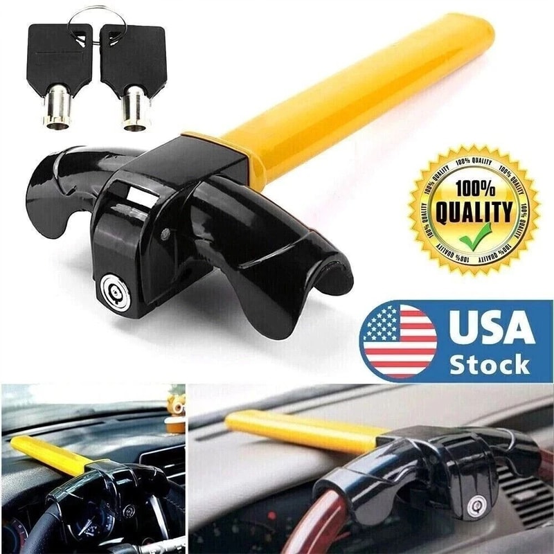 Universal Car Steering Wheel Lock Twin Hooks Anti Theft Secure Your Van Truck SUV With Ease 5