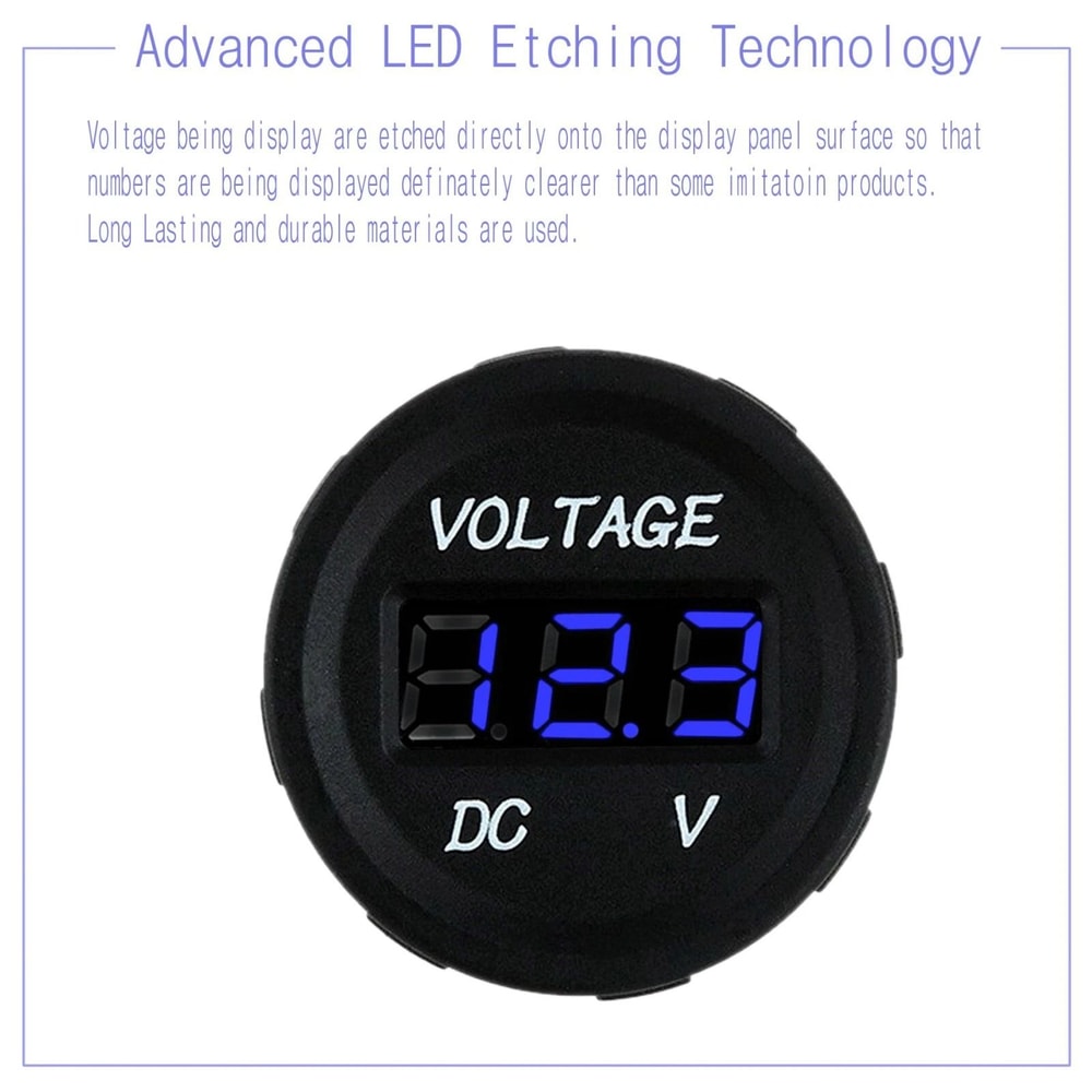 LED Digital Display Voltage Meter 12V 3 Gang Waterproof Voltmeter For Car Battery Truck RV Marine 7