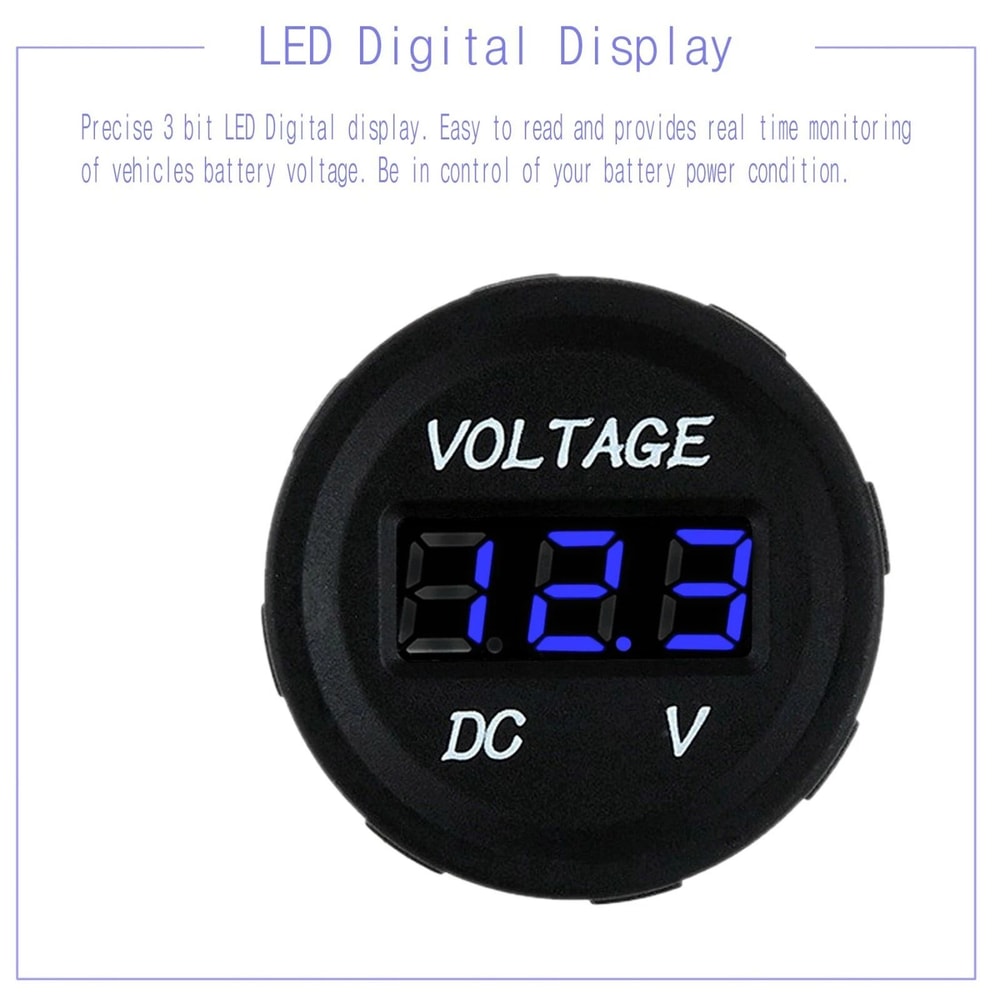 LED Digital Display Voltage Meter 12V 3 Gang Waterproof Voltmeter For Car Battery Truck RV Marine 8
