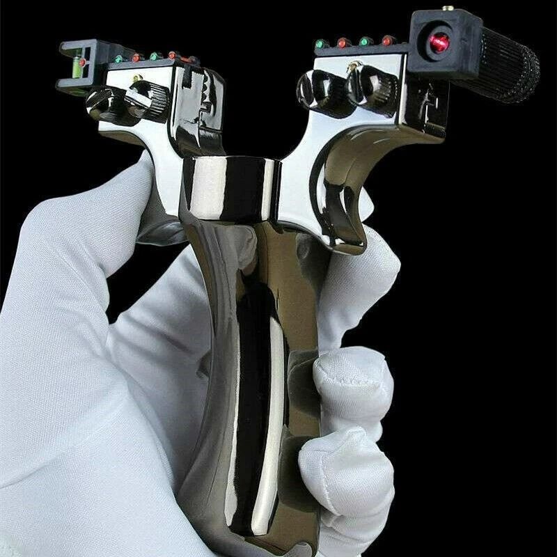 Professional Laser Catapult Slingshot With Rubber Aim Target For Hunting High Precision Tool 2