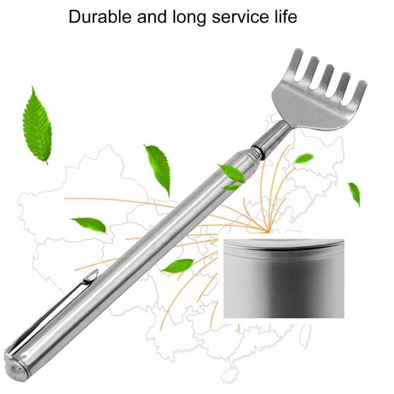 Telescopic Back Scratcher Extendable Claw Extender Metal Stainless Steel For Maximum Reach 6
