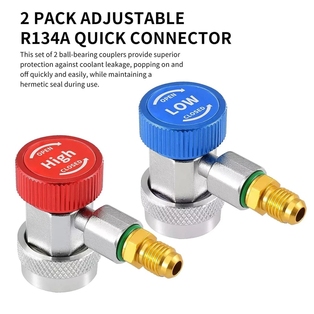 Auto AC Quick Connector Adapter Coupler Manifold Gauge For LowHigh HVAC Systems Precision Tool 3