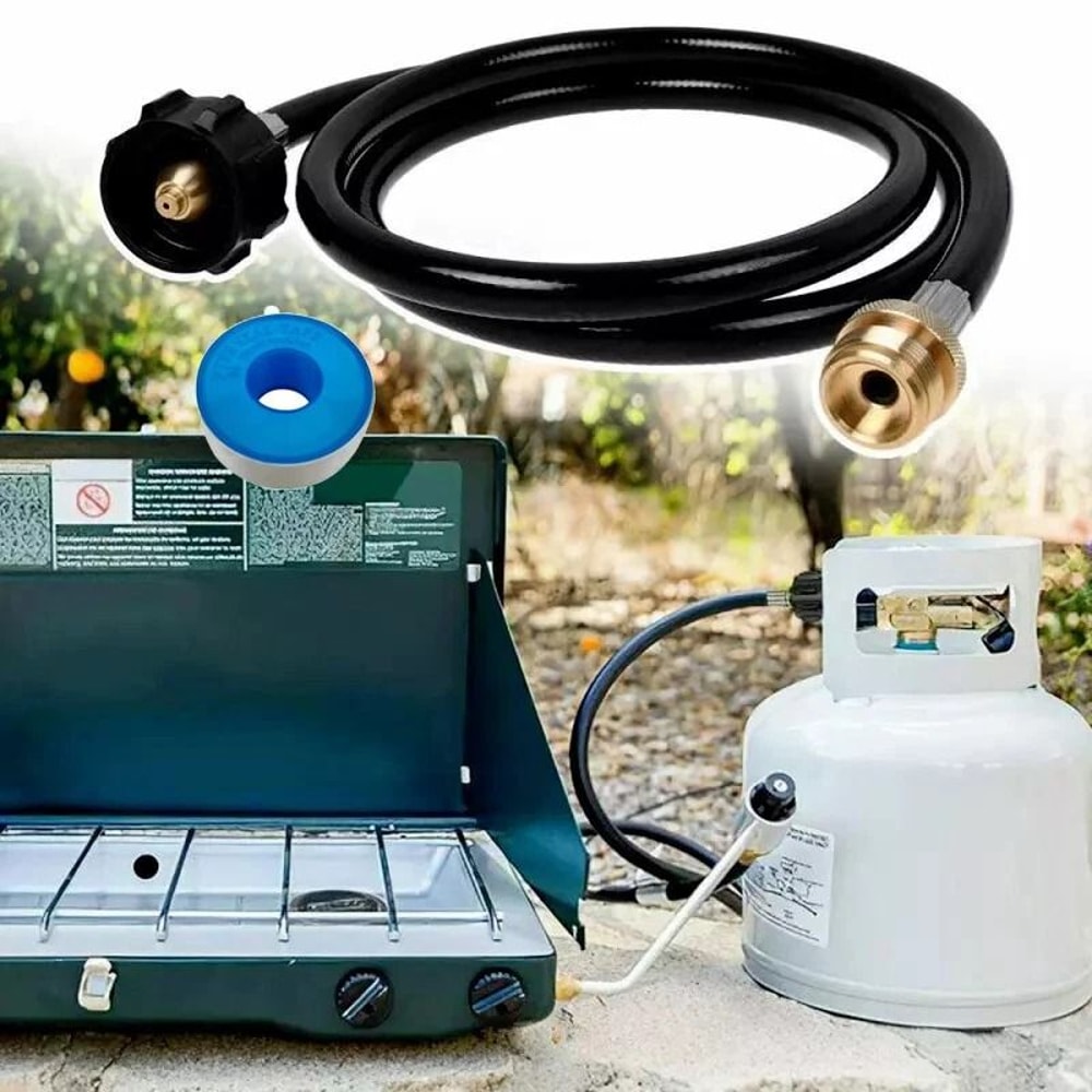 Propane Adapter Hose LP Tank To Gas BBQ Grill Camp Stove Outdoor Burner 0
