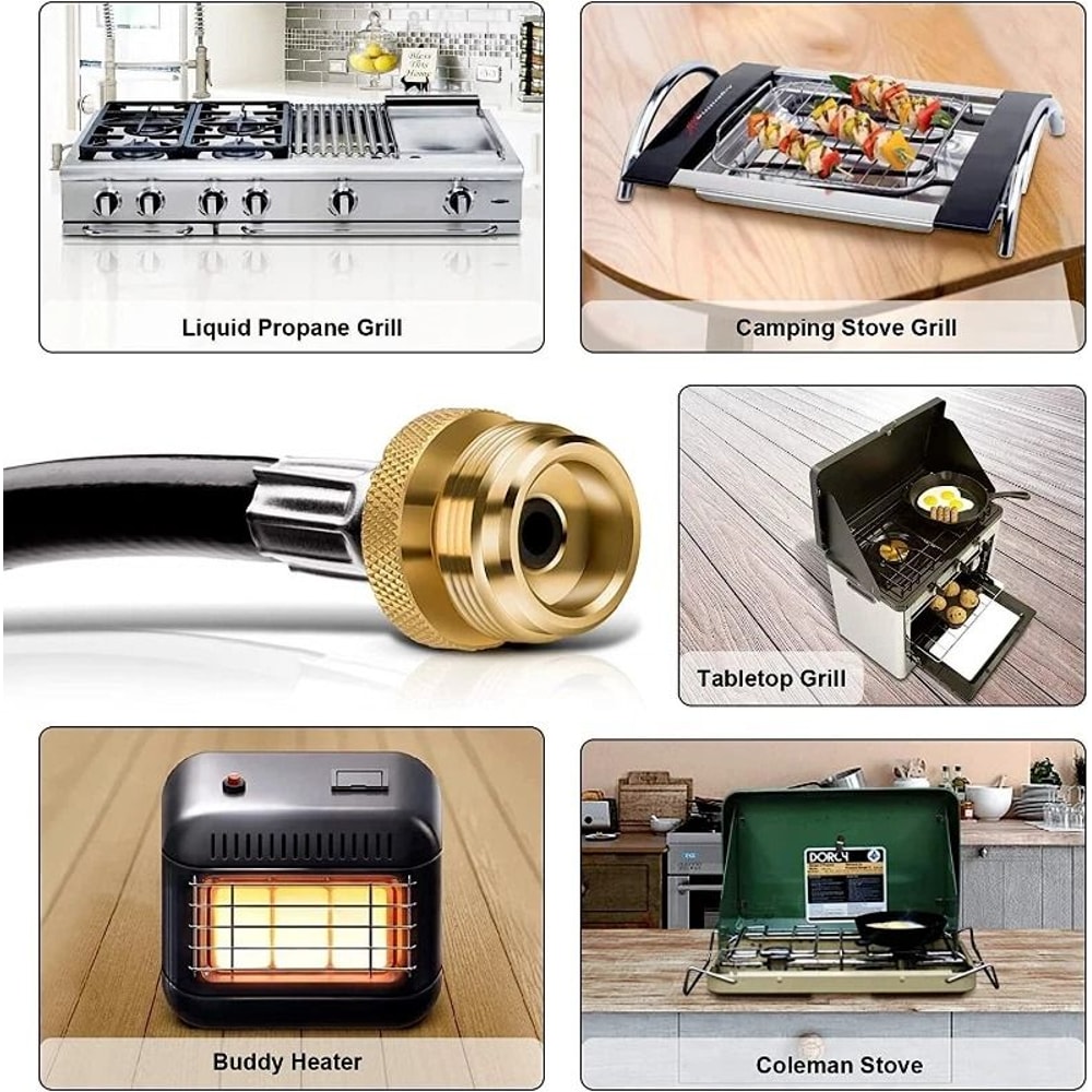 Propane Adapter Hose LP Tank To Gas BBQ Grill Camp Stove Outdoor Burner 1