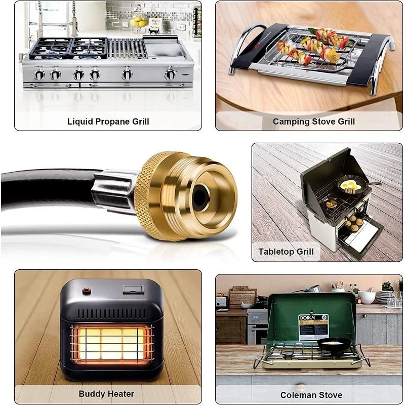 Propane Adapter Hose LP Tank To Gas BBQ Grill Camp Stove Outdoor Burner 1