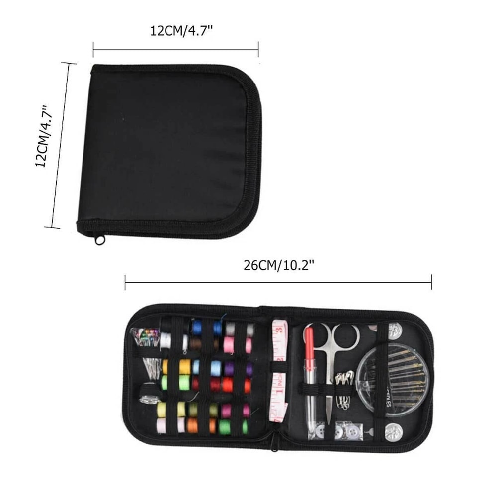Sewing Kit With Thread Threader Needle Tape Measure Scissors Thimble TravelFriendly Set 8