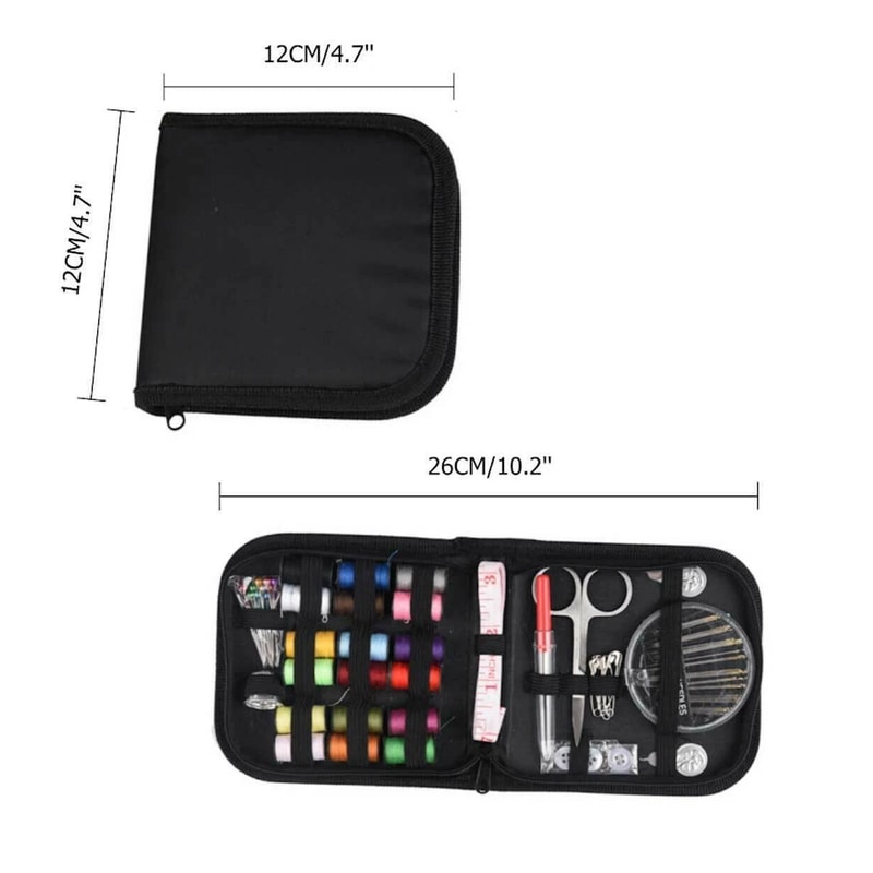 Sewing Kit With Thread Threader Needle Tape Measure Scissors Thimble TravelFriendly Set 8