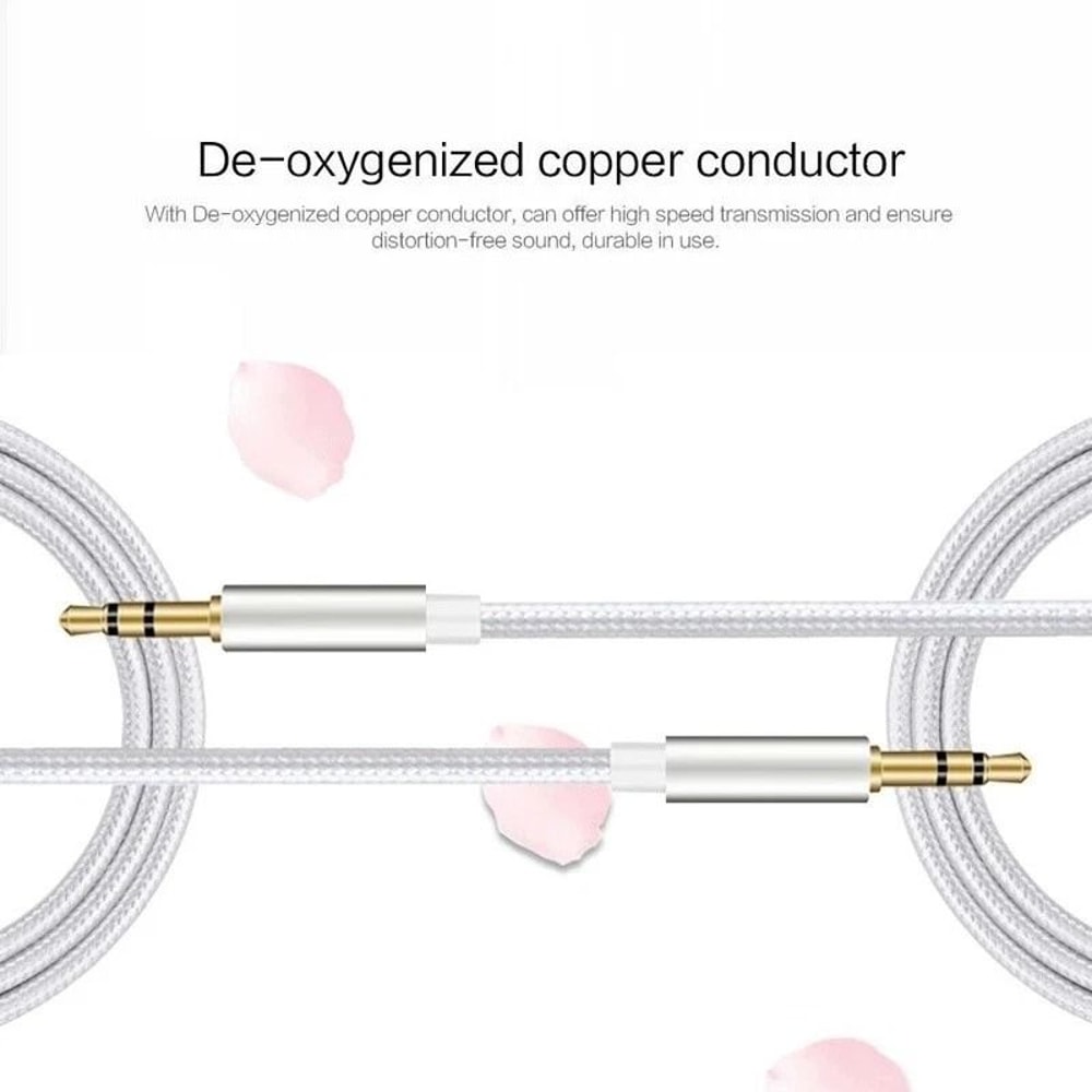 Braided Male To Male Stereo Audio Cable Compatible With PC IPod CAR IPhone Premium Sound Quality 3