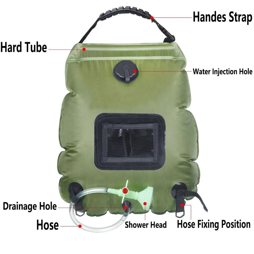 Solar Shower Bag Solar Heating Camping Shower For Hiking Travel Camping Portable Outdoor Shower Ba 5