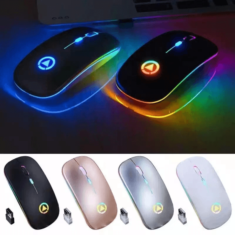 USB Rechargeable RGB Wireless Optical Mouse Cordless Mice For PC Laptop And More 1