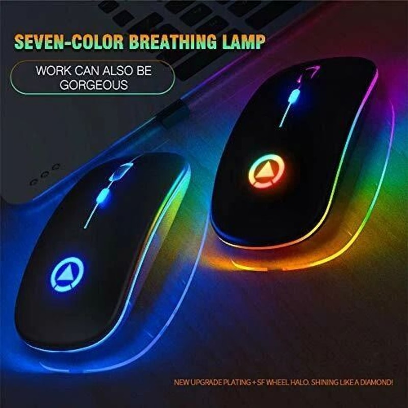 USB Rechargeable RGB Wireless Optical Mouse Cordless Mice For PC Laptop And More 7
