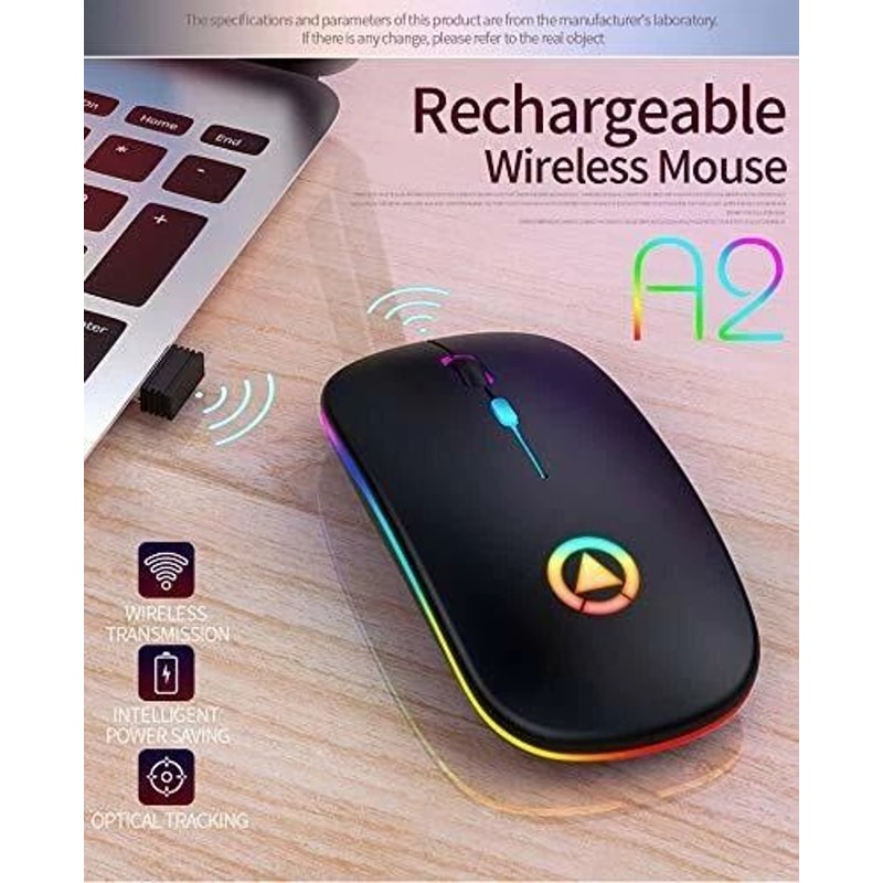 USB Rechargeable RGB Wireless Optical Mouse Cordless Mice For PC Laptop And More 11