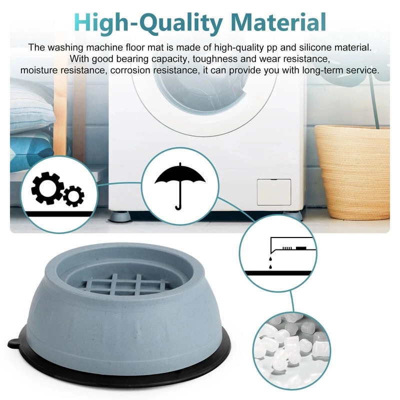 AntiSlip Rubber Feet Base Pads Anti Vibration Washing Machine Mats Support For Smooth Operation 6