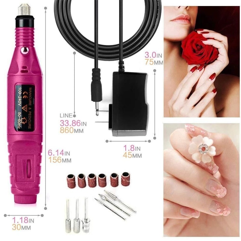 Portable Electric Nail Drill Acrylic Art File Manicure Pedicure Kit Professional Nail File For Home 9