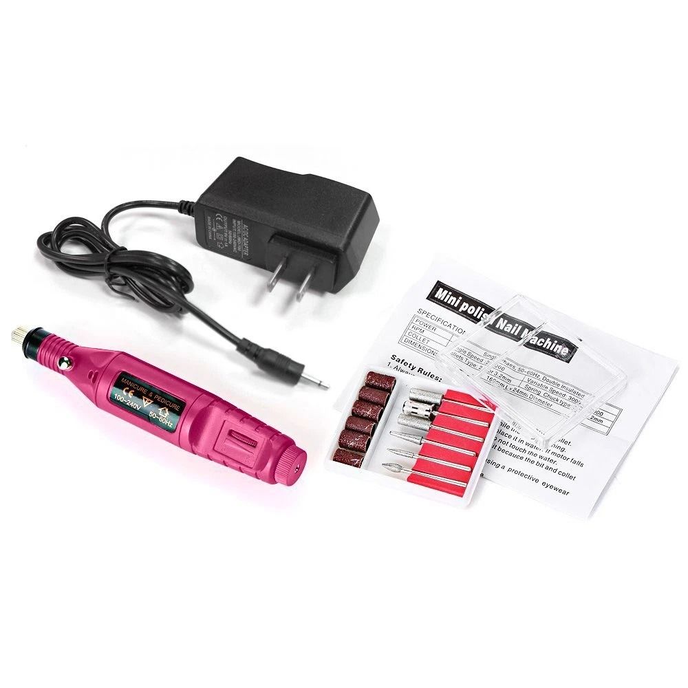 Portable Electric Nail Drill Acrylic Art File Manicure Pedicure Kit Professional Nail File For Home 10