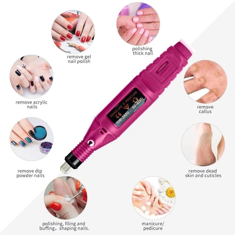 Portable Electric Nail Drill Acrylic Art File Manicure Pedicure Kit Professional Nail File For Home 2
