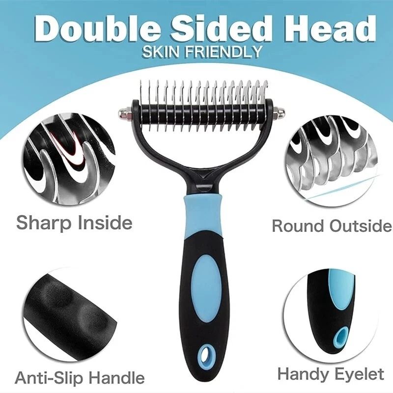 2 Sided Pet Shedding Brush Grooming Tool For Dogs Cats Undercoat Comb For Pets 6