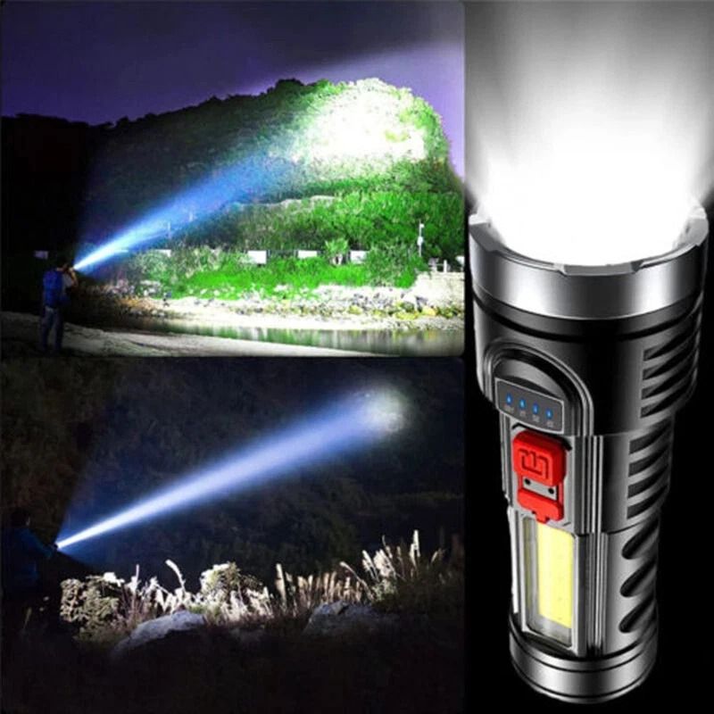 Flashlight USB Rechargeable Super Bright Torch Tactical Outdoor Camping Lamp HighPower LED Torch 3