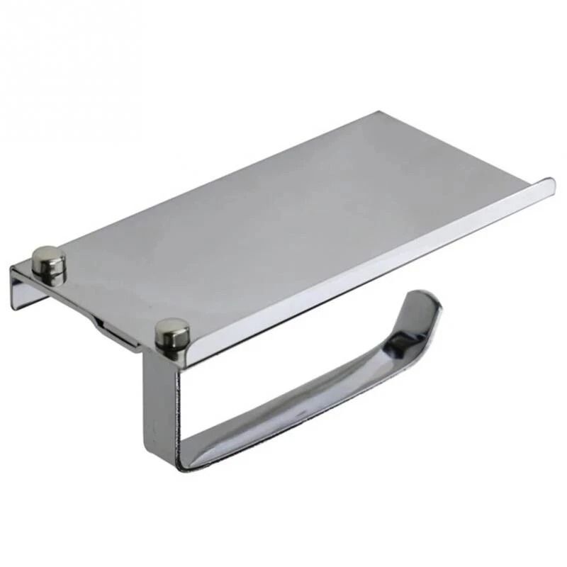 Wall Mounted Toilet Paper Holder With Mobile Phone Storage Shelf Rack For Bathroom Convenient And S 5