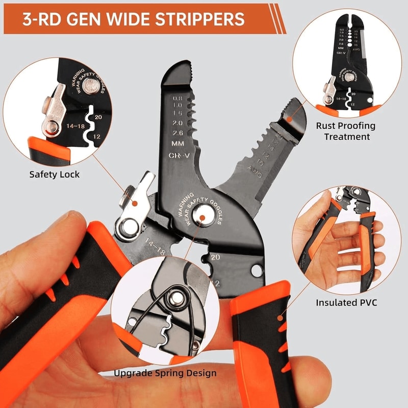 Crimper Cutter Wire Strippers Pliers Tool AWG Electric Wire 1