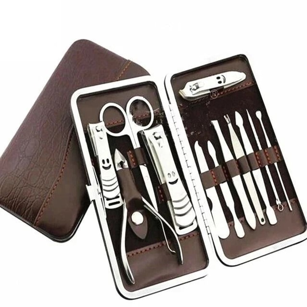 Nail Clippers Cleaner Pedicure Manicure Set Cuticle Grooming Kit Complete Tool Case For Nails 6