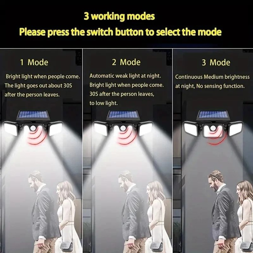 Outdoor LED Motion Sensor Solar Lights Waterproof Security Lamp Ideal For Pathways And Gardens 3