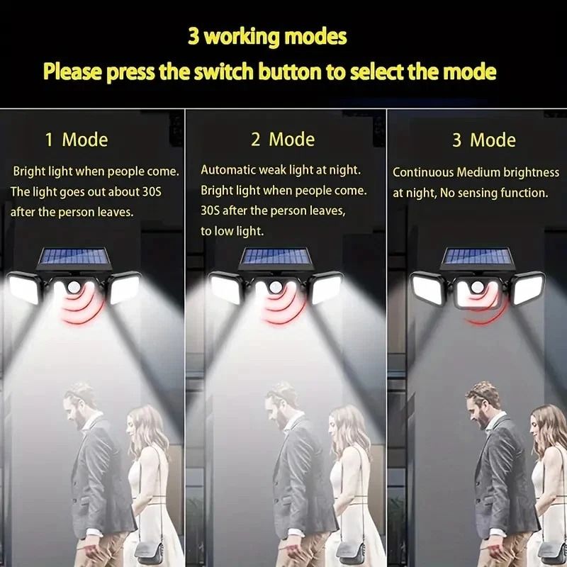 Outdoor LED Motion Sensor Solar Lights Waterproof Security Lamp Ideal For Pathways And Gardens 3